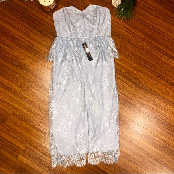 ✨TOPSHOP BRIDAL BABY BLUE LACE PEPLUM DRESS  ✨ - Picture 2 of 6